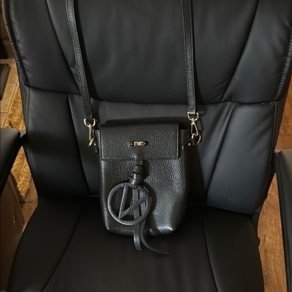 Black Leather Crossbody Bag - Picture 1 of 3